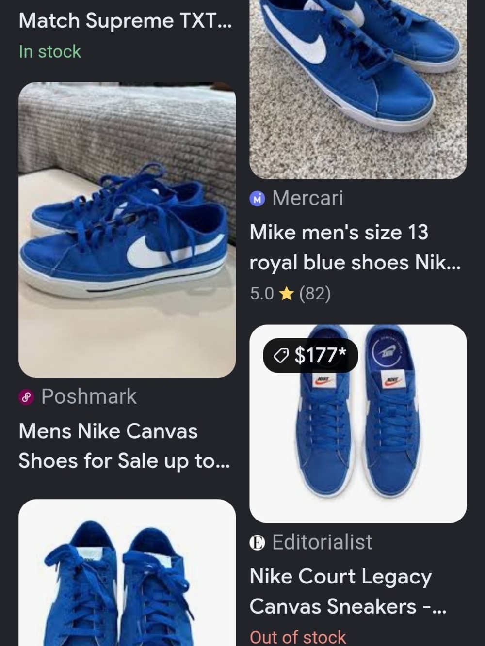 Nike Court Legacy Canvas 'Game Royal' low-top lifestyle sneakers Men Size 12 - Picture 10 of 10
